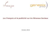 Les Français et la publicité sur les réseaux sociaux (ÉTUDE IFOP/GENERIX)