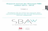 Tome 2 "Rapport annuel de l'Envoyé PME 2013-2014" -  Analyse de la mise en oeuvre des recommandations du sba en wallonie