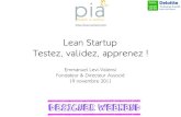 Lean startup - Testez, Apprenez, Validez