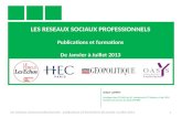Publications et formations sur les réseaux sociaux professionnels de janvier à juillet 2013