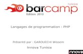 Barcamp tunisie edition 2010 langage de programmation php