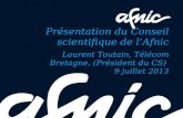 JCSA2013 02 Laurent Toutain - Introduction du Séminaire 2013