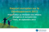 Rapport européen sur le développement 2013