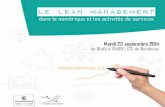 Atelier Lean Management - Entreprises de Services et TIC - CCI Bordeaux - 23 septembre 2014
