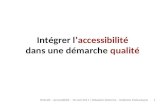Intégrer l accessibilité dans une démarche qualité | W3Café