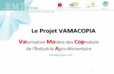 Le projet VAMACOPIA : Valorisation Matière des coproduits de l'industrie Agro-Alimentaire - Du co-produits à l'ingrédient, comment lever les verrous ?