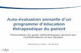 Deux jours pour l’appropriation du guide pour l’auto-évaluation annuelle d’un programme d’éducation thérapeutique du patient (1/2)