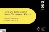 Faire une bibliographie en Sant© - Norme Vancouver et Zotero