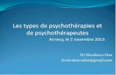 Les types de psychothérapies et de psychothérapeutes