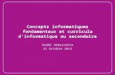Concepts informatiques et curricula 31-10-2013