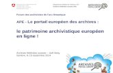 APE - Le portail européen des archives: le patrimoine archivistique européen en ligne