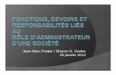 Fonctions, devoirs et responsabilitéS des administrateurs 2012 01 25