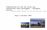 Expériences en Val de Loire qui pourraient être partagées : quelques pistes