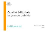 Qualité éditoriale : la grande oubliée - Joël Ronez - Paris Web 2008