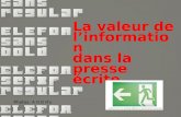 Valeur De L Information dans la presse ecrite on line ou off line