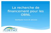 Recherche de financement pour OBNL