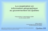 La coopération en information géographique au gouvernement du Québec