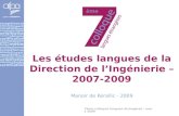 Les Etudes Langues 2007 2009