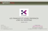 Les Français et leurs préférences lors du shopping - OpinionWay pour Klepierre   - 21 novembre 2013