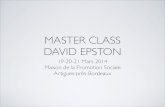 Master Class avec David Epston le 19 mars 2014 à Bordeaux