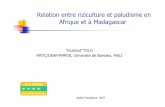Relation entre riziculture et paludisme en Afrique et à Madagascar