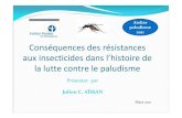 Conséquences des résistances aux insecticides dans l’histoire de la lutte contre le paludisme