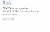 TEXTO, le magazine des bibliothèques de Rouen