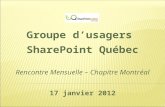 17012011   SharePoint 2010 et les réseaux sociaux - montréal