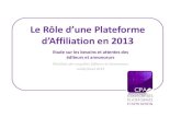 Le role d'une plateforme d'affiliation en 2013 - CPA