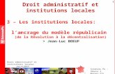 Jean luc Boeuf - Séance 3 - Droit administratif et institutions locales - Les institutions locales et l'ancrage du modèle républicain