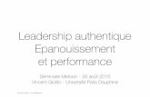 Leadership authentique, épanouissement et performance (Par Vincent Giolito)