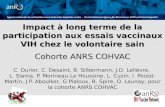 Impact à long terme de la participation aux essais vaccinaux VIH chez le volontaire sain Cohorte ANRS COHVAC C. Durier, C. Desaint, B. Silbermann, J.D.