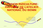 14/11/2013 Atelier Régional FAO sur le riz et laquaculture, OUAGA (Burkina Faso) 23-27 mars 2009 1 SESSION RIZICULTURE: RAPPORT DE LATELIER NATIONAL DU.