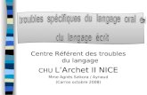 Centre Référent des troubles du langage CHU LArchet II NICE Mme Agnès Szikora / Aynaud (Carros octobre 2008)