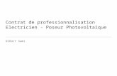 Contrat de professionnalisation Electricien - Poseur Photovoltaïque DIOULY Sami.