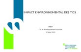 IMPACT ENVIRONNEMENTAL DES TICS IREST TIC et développement durable 17 juin 2010.