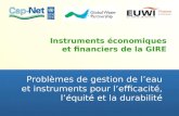 Instruments économiques et financiers de la GIRE Problèmes de gestion de leau et instruments pour lefficacité, léquité et la durabilité