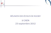 RÉUNION DES ÉCOLES DE RUGBY à CAEN 23 septembre 2012.