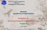 Module Systèmes dexploitation Chapitre 6 Communication Interprocessus Partie II École Normale Supérieure Tétouan Département Informatique 2008-2009.