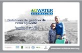 Solutions de gestion de l'eau agricole Bruxelles, 13 avril 2011 Charlotte de Fraiture.
