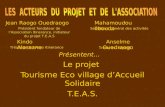 Le projet Tourisme Eco village dAccueil Solidaire T.E.A.S. Présentent… Jean Raogo OuedraogoMahamoudou Ilboudo Président fondateur de lAssociation Itinerance,