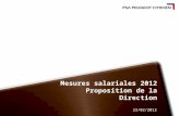 Mesures salariales 2012 Proposition de la Direction 23/02/2012.