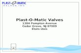 Plast-O-Matic Valves 1384 Pompton Avenue Cedar Grove, NJ 07009 États-Unis