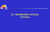 IV- MICROSOFT EXCEL (Initiation). I. Notions de base 1. Définition 2. Présentation Excel II. Quelques fonctions de Microsoft Excel 1.Création dun Classeur.