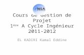 Cours de Gestion de Projet 1 ère A Cycle Ingénieur 2011-2012 EL KADIRI Kamal Eddine.