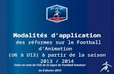 A.G. de la L.F.A. - Samedi 9 février 2013 Modalités dapplication des réformes sur le Football dAnimation (U6 à U13) à partir de la saison 2013 / 2014 Suite.