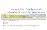 Les modèles danalyse et de thérapies des troubles psychiques NHJ - VMO - SV IFSIE UE 2.6.S2 processus psychopathologiques.