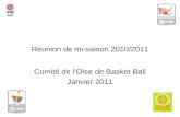Réunion de mi-saison 2010/2011 Comité de lOise de Basket Ball Janvier 2011.