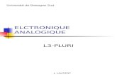 J. LAURENT ELCTRONIQUE ANALOGIQUE L3-PLURI Université de Bretagne Sud.