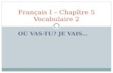 OÙ VAS-TU? JE VAIS… Français I – Chapître 5 Vocabulaire 2.